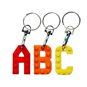 Ensemble de porte-clés A-Z, étoile, cœur et brique *PACK DE RECHARGE* Compatible avec les briques LEGO® 1