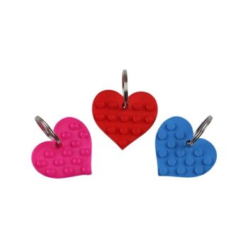 Tirettes de fermeture éclair étoile, cœur et brique compatibles avec les briques LEGO® 1