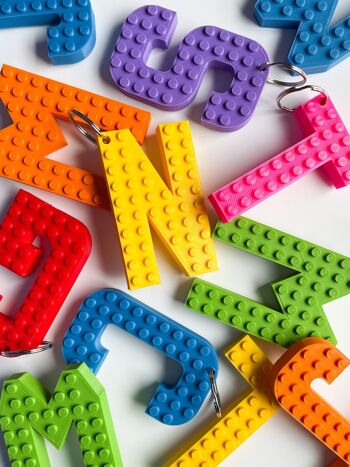 Ensemble de lettres porte-clés épais compatible avec les briques LEGO® 2