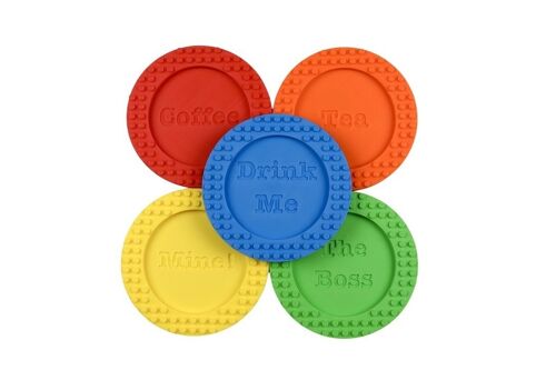 5 Pack of Coasters Compatible with LEGO® Bricks