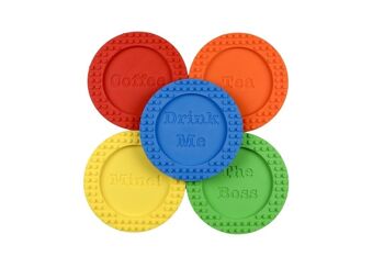 Lot de 5 sous-verres compatibles avec les briques LEGO® 1