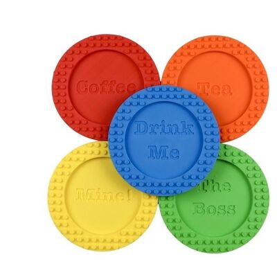 5 Pack of Coasters Compatible with LEGO® Bricks