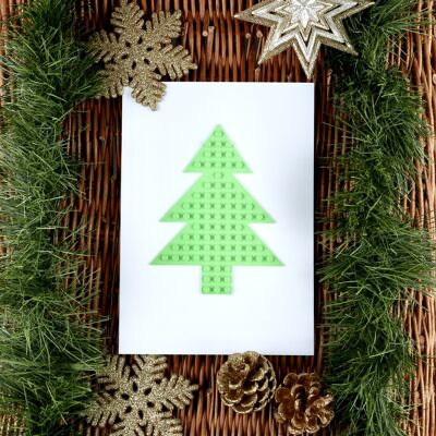 Christmas Tree Card Compatible with LEGO® Bricks