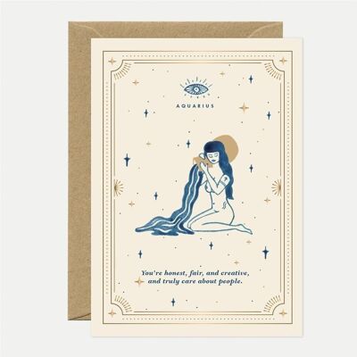 Greeting cards - Gold Aquarius