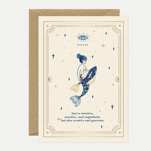Greeting cards - Gold Pisces