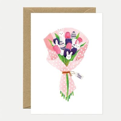 Greeting cards - Easter bouquet bunnies