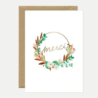 Greeting cards - Gold Merci couronne