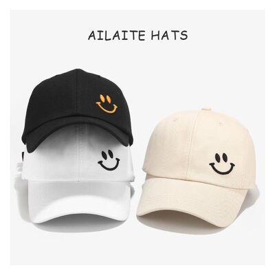 Smile Embroidered Casual Baseball Cap