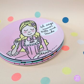 ASSIETTE À DESSERT PRINCESSE ''ICH SAGE IMMER BITTE...'' Ø 20cm 2