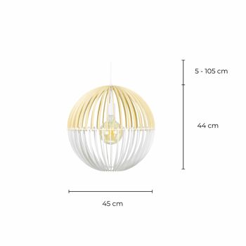 Suspension en bois de peuplier bicolore Coblence Grand Modèle - Fabriquée en France 7