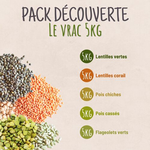 Pack découverte légumineuses bio - Vrac 5kg  - Origine France