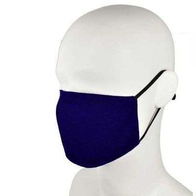 Mascherine per il viso in cotone poliestere blu con cinturini regolabili
