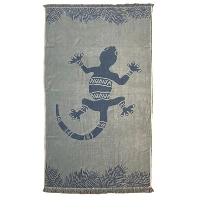 Zacapa velor Jacquard terry beach towel with fringes 90x170 390g/m²