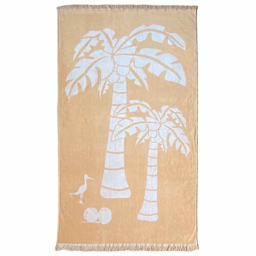 Buy wholesale Jacquard velor terry beach towel with fringes Cocobeach  90x170 390g/m²