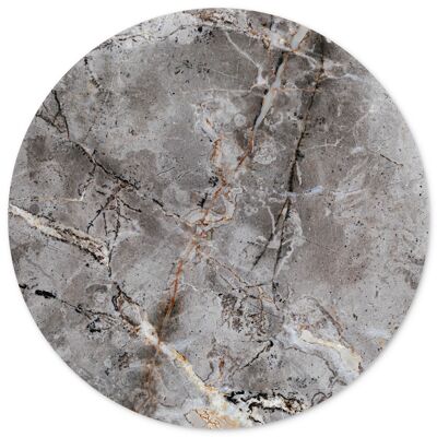 Cercle mural marbre gris - collection best value - tableau rond