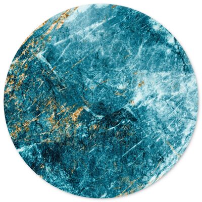 Cercle mural marbre bleu - collection best value - tableau rond