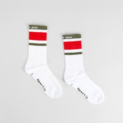 RED ORGANIC COTTON SPORTS SOCKS