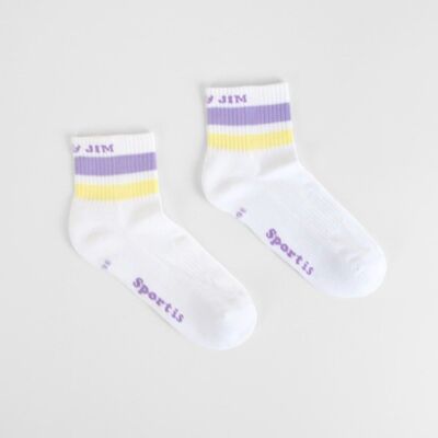 SHORT SPORTS SOCKS LILAC ORGANIC COTTON