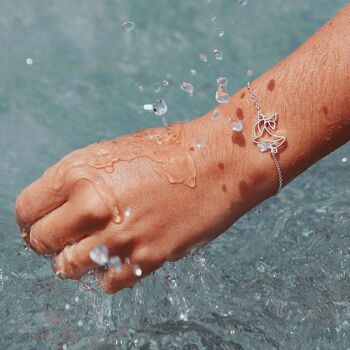 Bracelet Animal Fauna Baleine Finition Or ou Argent avec Chaîne ou Cordon Noir pour Femme, Homme ou Enfant, Résistant et Ajustable Fabriqué en France 2