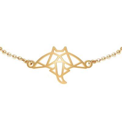 Fauna Ray Animal Bracelet Model 1 Gold or Silver Finish with Black Chain or Cord for Women, Men or Children, Resistant and Adjustable Made in France