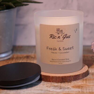 Fresh And Sweet Candle (Melon + Cucumber) Soy & Coconut Wax