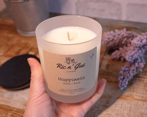 Happiness Scented Candle (Peony + Blush Suede) Soy & Coconut Wax