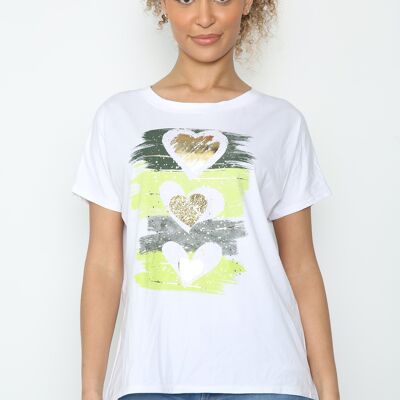 T-shirt a forma di cuore con pennello