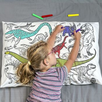 Taie d'oreiller à colorier - Dinosaures 1