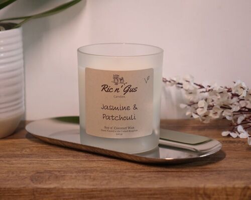 Jasmine Patchouli Scented Candle Soy & Coconut Wax