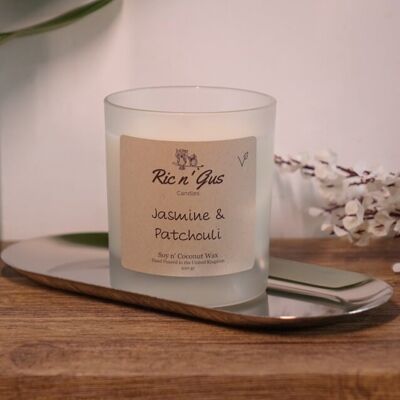 Jasmine Patchouli Scented Candle Soy & Coconut Wax