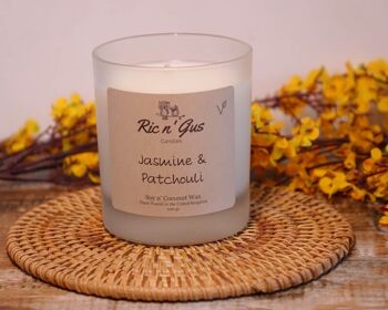 Bougie parfumée Jasmin Patchouli Cire de soja et de noix de coco 3