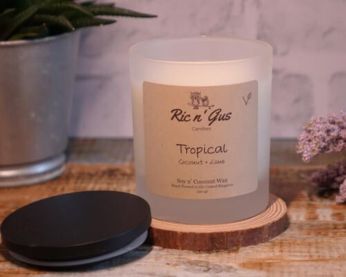 Tropical Scented Candle (Coconut + Lime) Soy & Coconut Wax