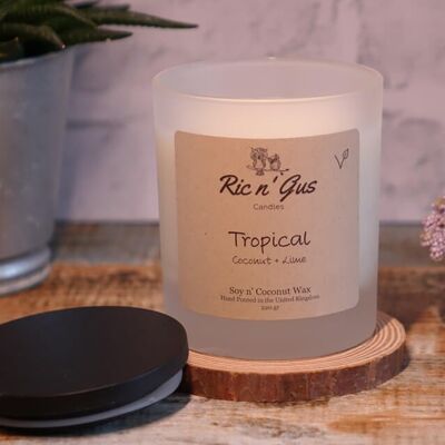 Tropical Scented Candle (Coconut + Lime) Soy & Coconut Wax