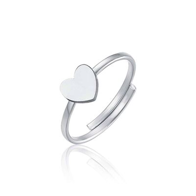 Anillo de acero con corazón