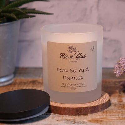 Dark Berry And Vanilla Scented Candle (Black Raspberry + Vanilla) Soy & Coconut Wax