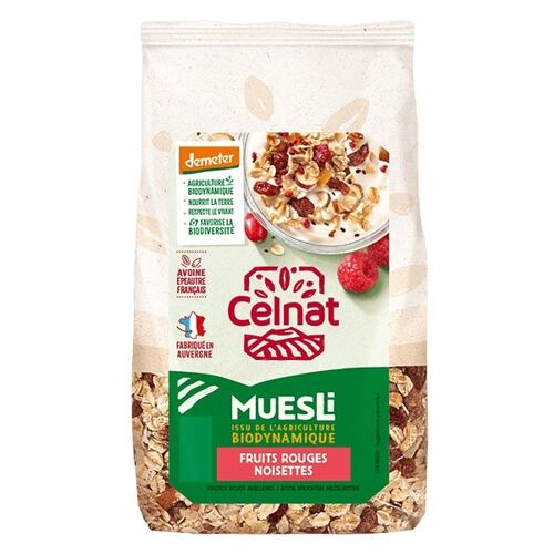 MUESLI FRUITS ROUGES NOISETTES DEMETER