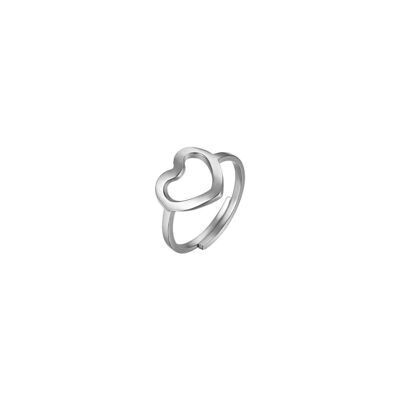 Steel ring with heart