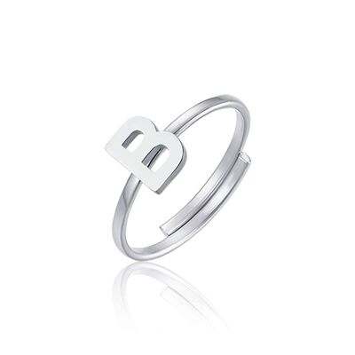 Steel ring with letter b