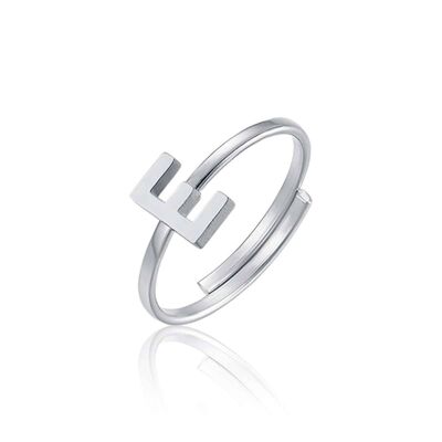 Steel ring with letter e