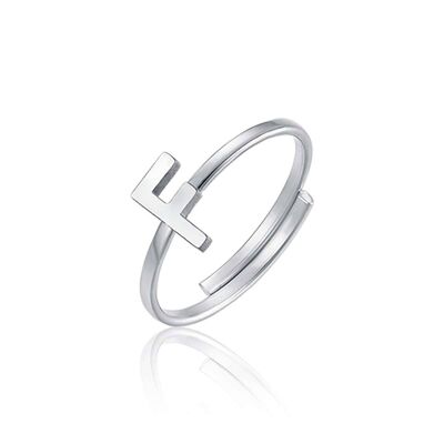 Steel ring with letter f