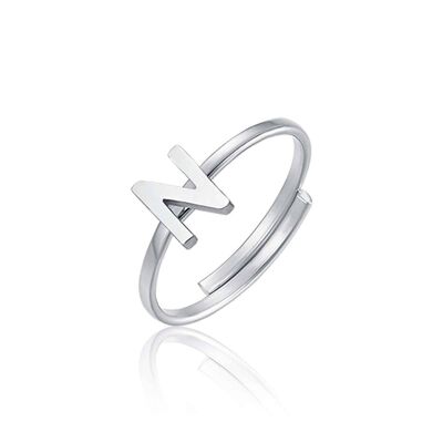 Steel ring with letter n