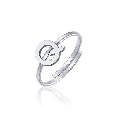 Steel ring with letter q