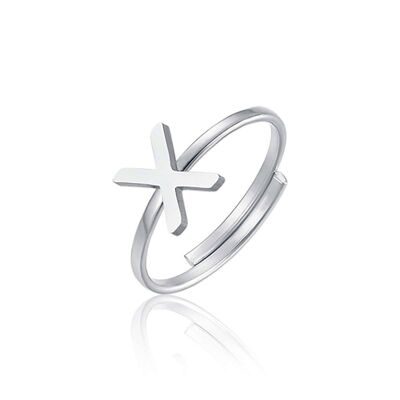 Steel ring with letter x