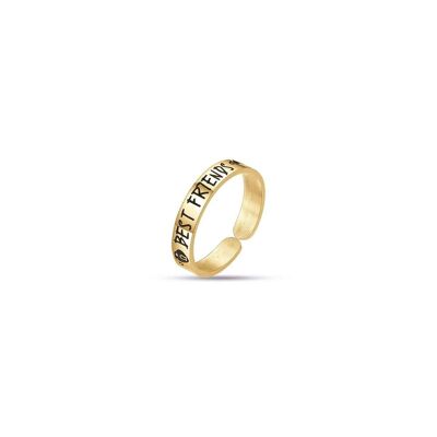 Anello in acciaio ip gold best friends