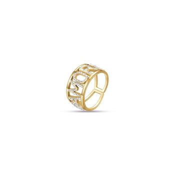 Bague en acier ip gold dream avec cristaux blancs 3