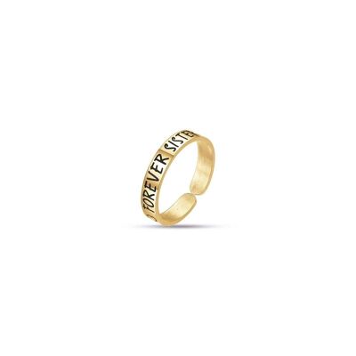 Anello in acciaio ip gold forever sister