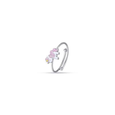 Junior steel ring with unicorn