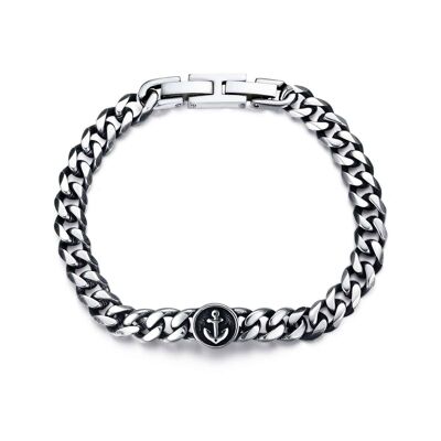 Steel bracelet with anchor