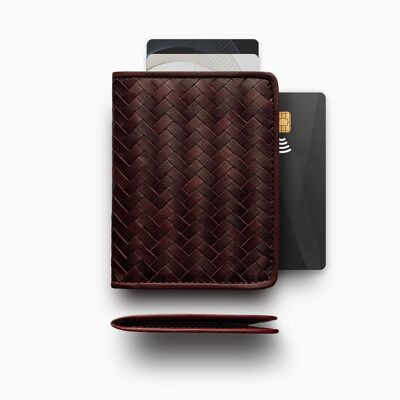 Herringbone Wallet, Bordeaux Red