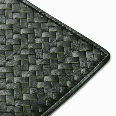 Handwoven Passport Holder, Racing Green: Herringbone Cover